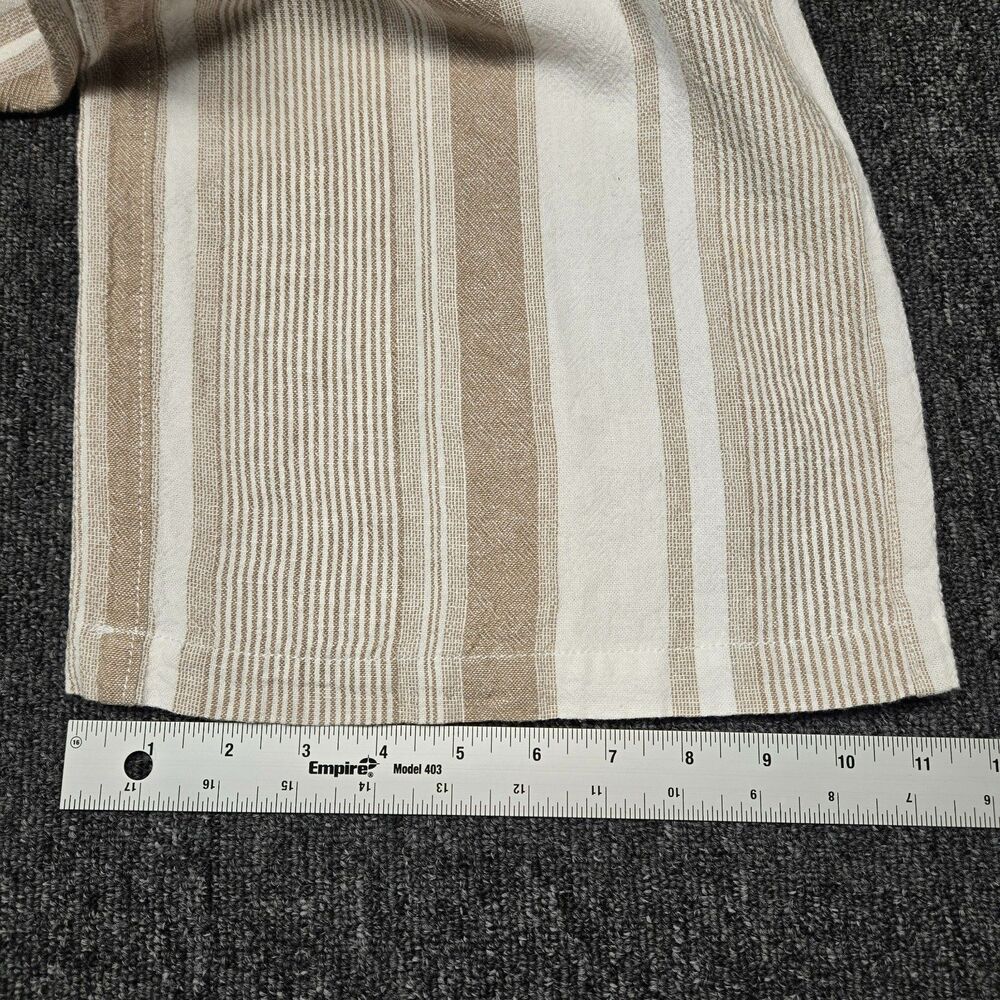 Per Se Women’s L Linen Capri Pants Beige White Striped Relaxed Fit Casual 36x24 - Picture 10 of 13
